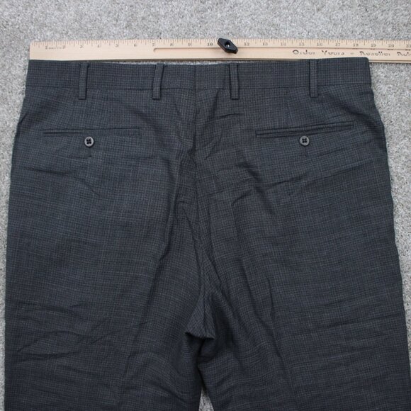 Zanella Devon Dress Pants Mens 36 Gray Flat Front 100% Wool w/ 30" inseam - Picture 7 of 13